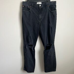 Black distressed A&F jeans